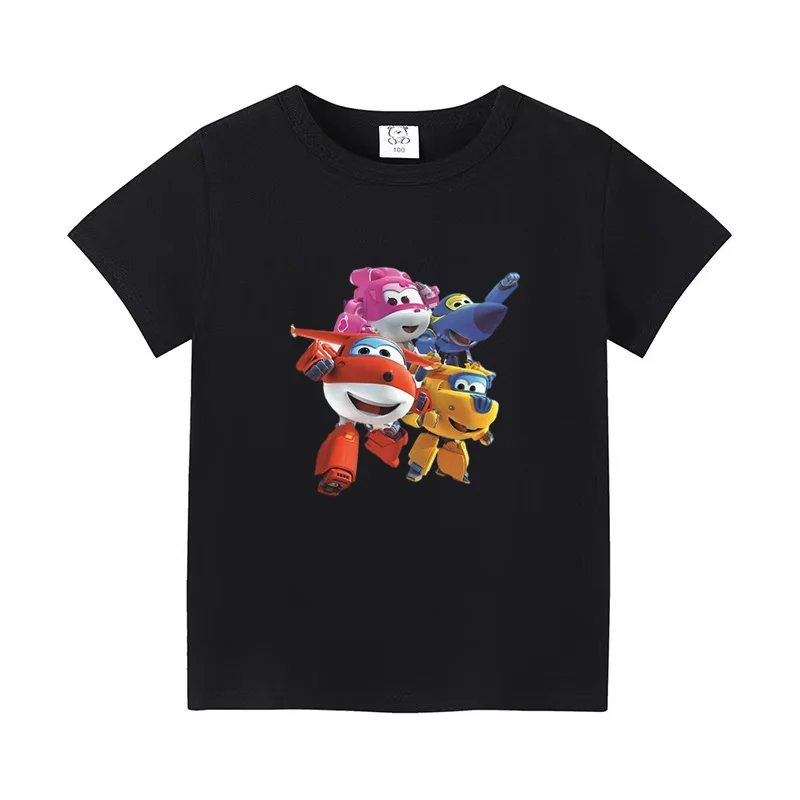 Summer Kids Cartoon Super Wings Jett T Shirt Baby Boy Cute T-Shirt Children Casual Clothes Toddler Girls Short Sleeve Tops