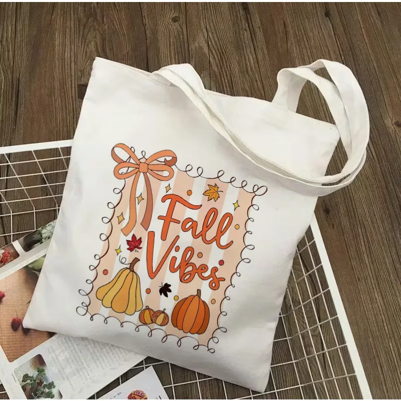 

Ladies' Single Shoulder Bag Pumpkin Car Canvas Bag Tote Bag Shoulder Bag University Halloween Pumpkin Home Decoration Bag Retro