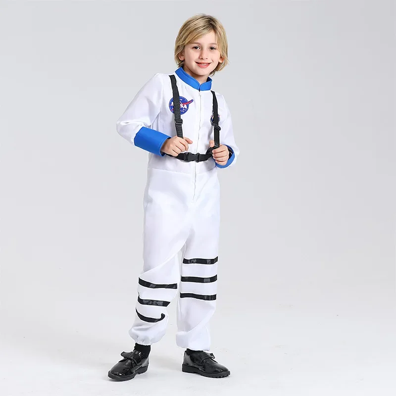 Astronaut Kostuum Kids White Space Suit Jumpsuit Boy Girl Halloween Cosplay Party Show Outfit Podiumkleding 2024