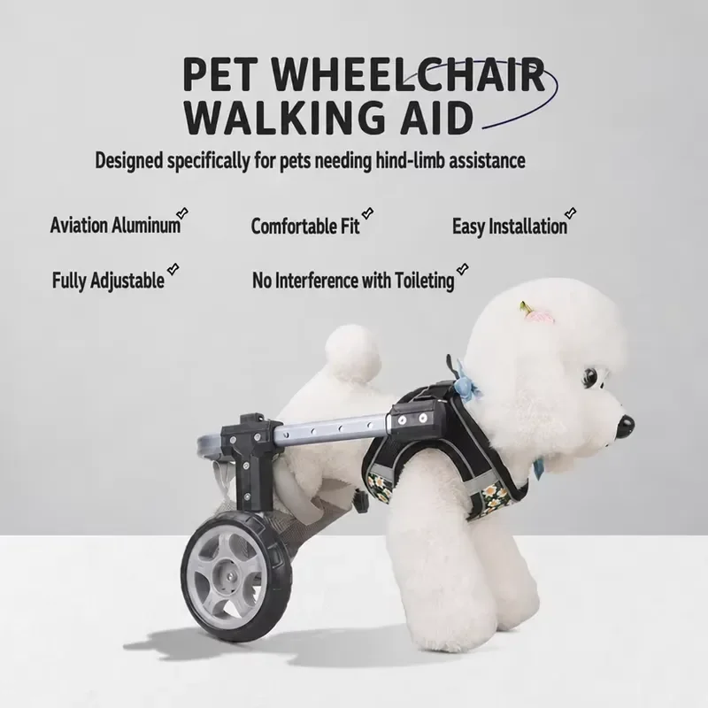 Modern Medical PETSGUARD Adjustable 2-Wheel Dog for Small to Medium Dogs, Hind Leg Support and Rear Rehabilitation