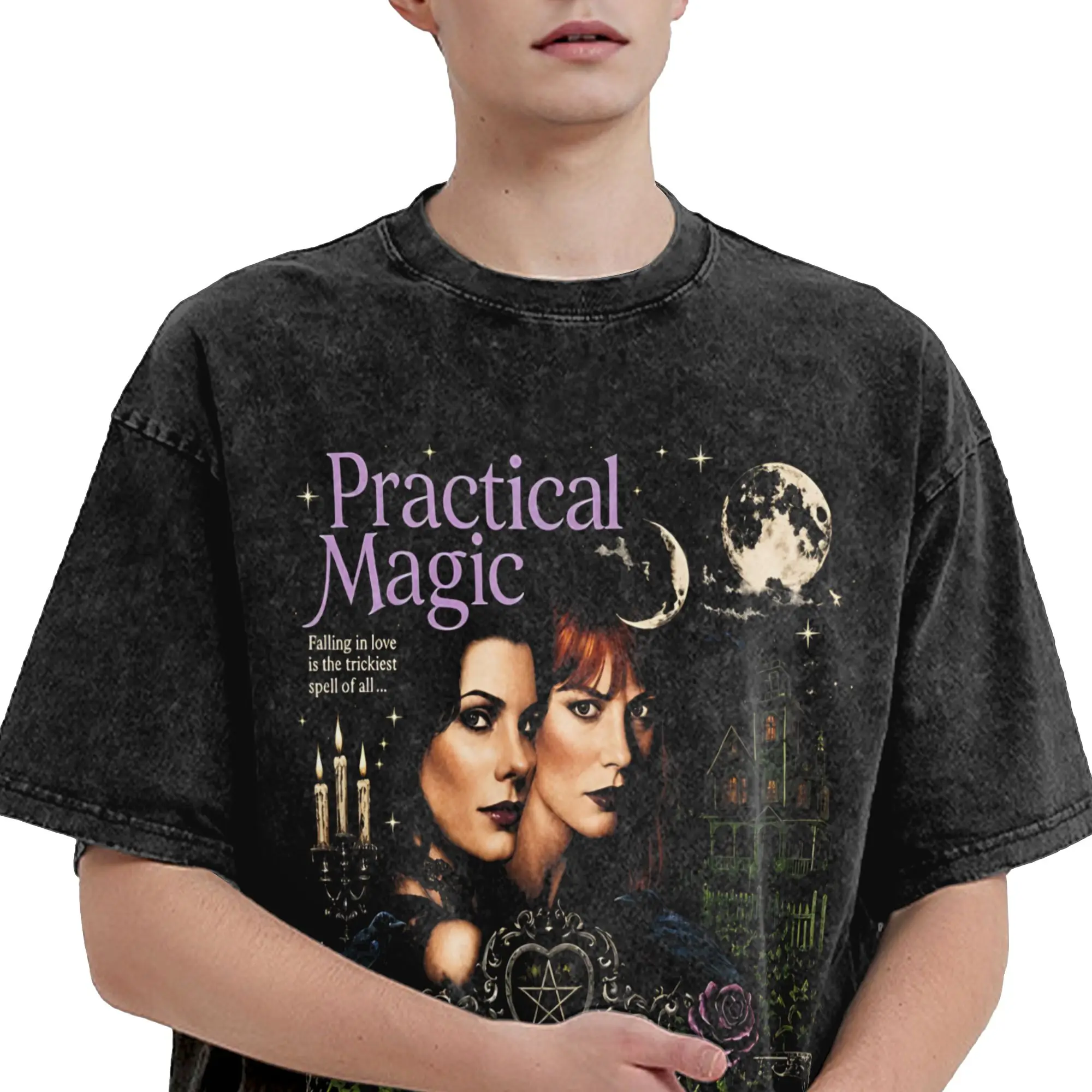 Practical Magic 2 Washed T Shirt Streetwear Hip Hop Vintage T-Shirts  Tees Men Women Cotton Streetwear