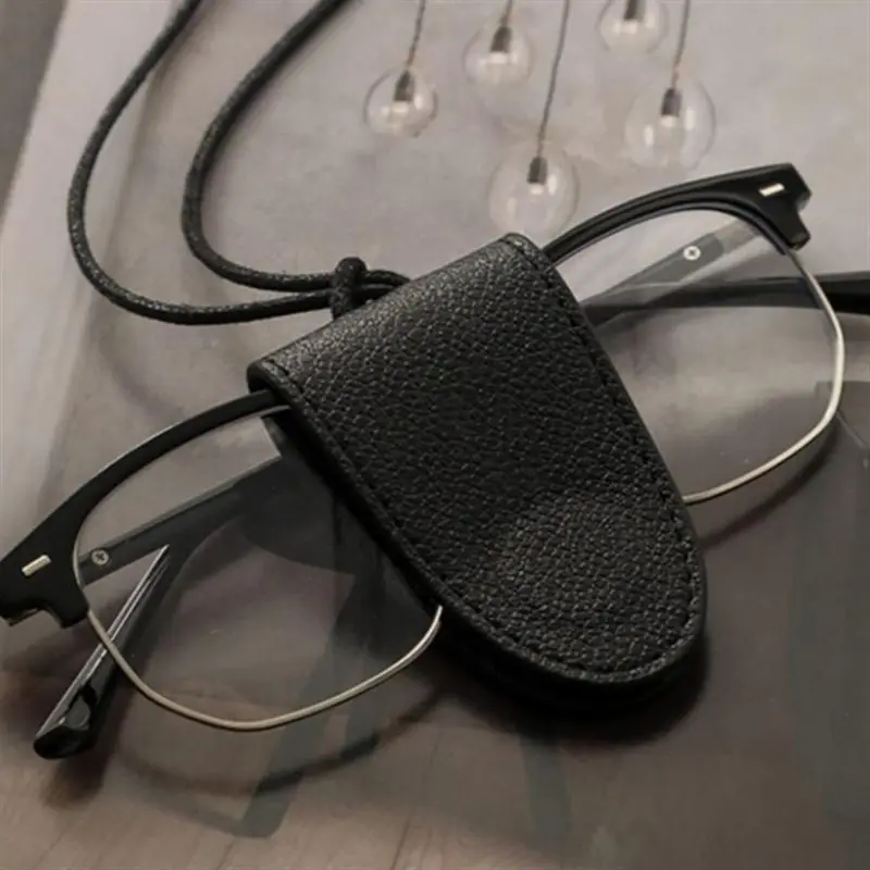 حقيبة نظارات جلدية مغناطيسية هالترنيك، حامل بطاقة هالترنيك، حافظة مفاتيح محمولة بسلسلة طويلة للجنسين، حقيبة تخزين النظارات الشمسية