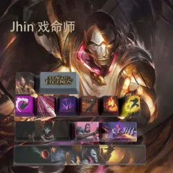 JHIN 리그 오브 레전드 키캡 게임 키캡, OEM 프로필, PBT 염료 서브 키캡, 10 키