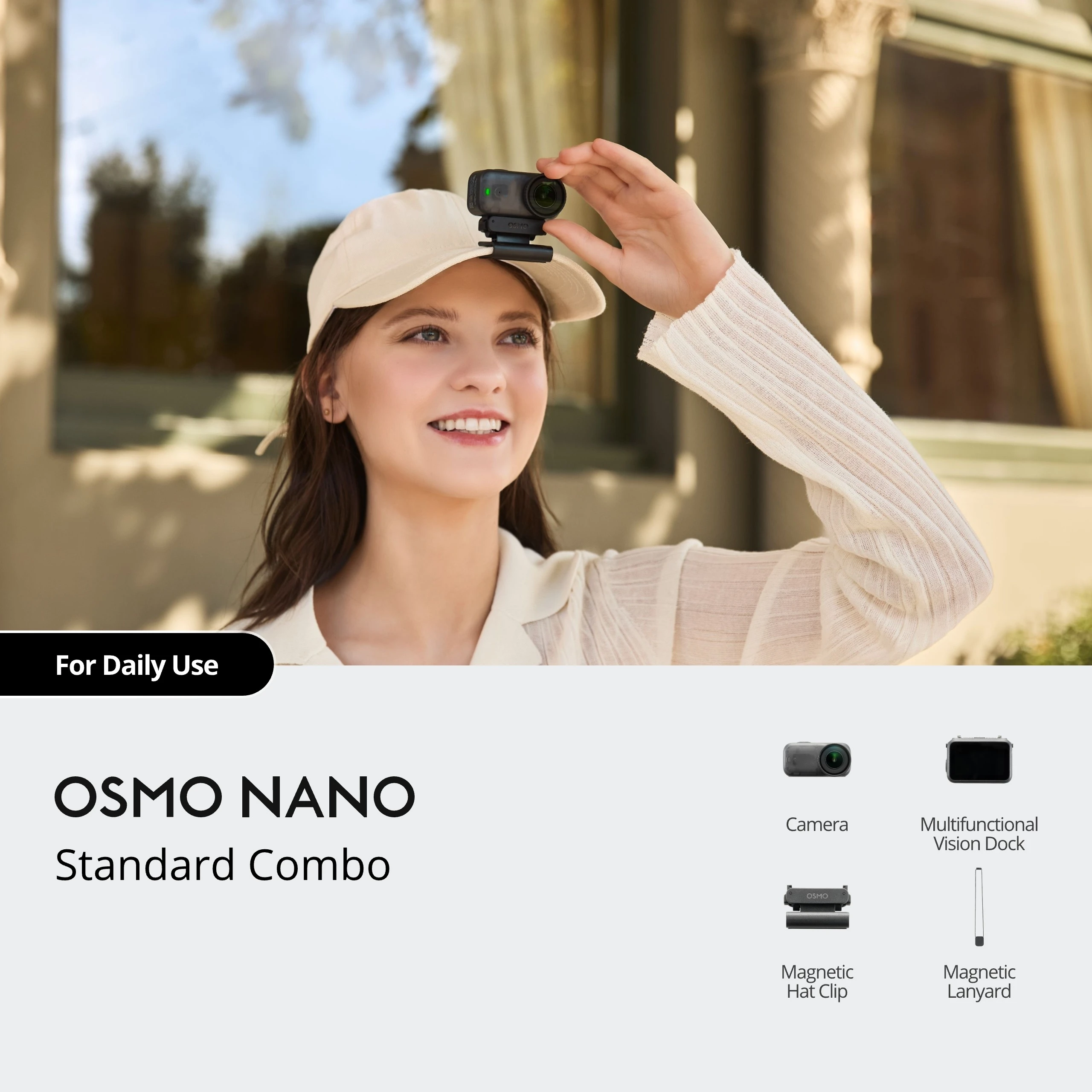 

Osmo Nano Standard Combo with 64GB Storage Ultra-Compact Handheld Gimbal Camera for 4K Vlogging & Travel | Lightweight