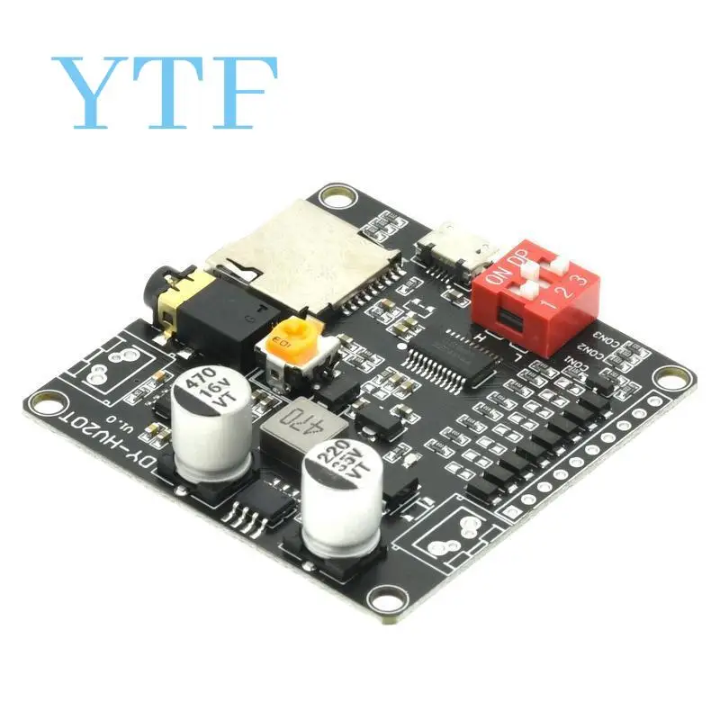 

DY-HV20T HV20T 12V/24V Power Supply10W/20W Voice Playback Module Supporting Micro SD Card MP3 Music Player For Arduino