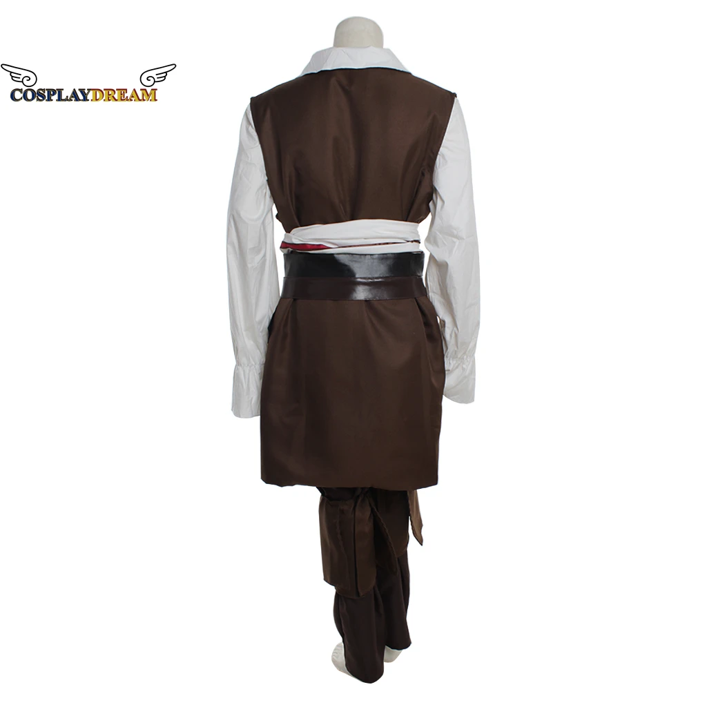 Capitão jack cosplay traje casaco camisa calças colete conjunto completo jack sparrow cosplay outfit para adulto halloween cosplay terno