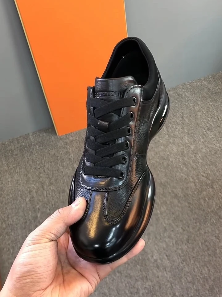 

New 1075 Men's Casual Comfortable Pure Leather Shoes Fashionable Versatile High-Quality Cool Business Smart Glue-Welded Rubbe...