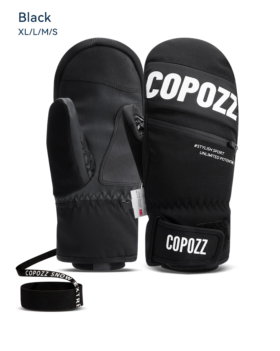 COPOZZ Verbesserte Verdickte Skihandschuhe Winter Herren Damen 3M Thinsulate Thermische Snowboardhandschuhe Wasserdichte Warme Fäustlinge Skihandschuhe – Detail 16