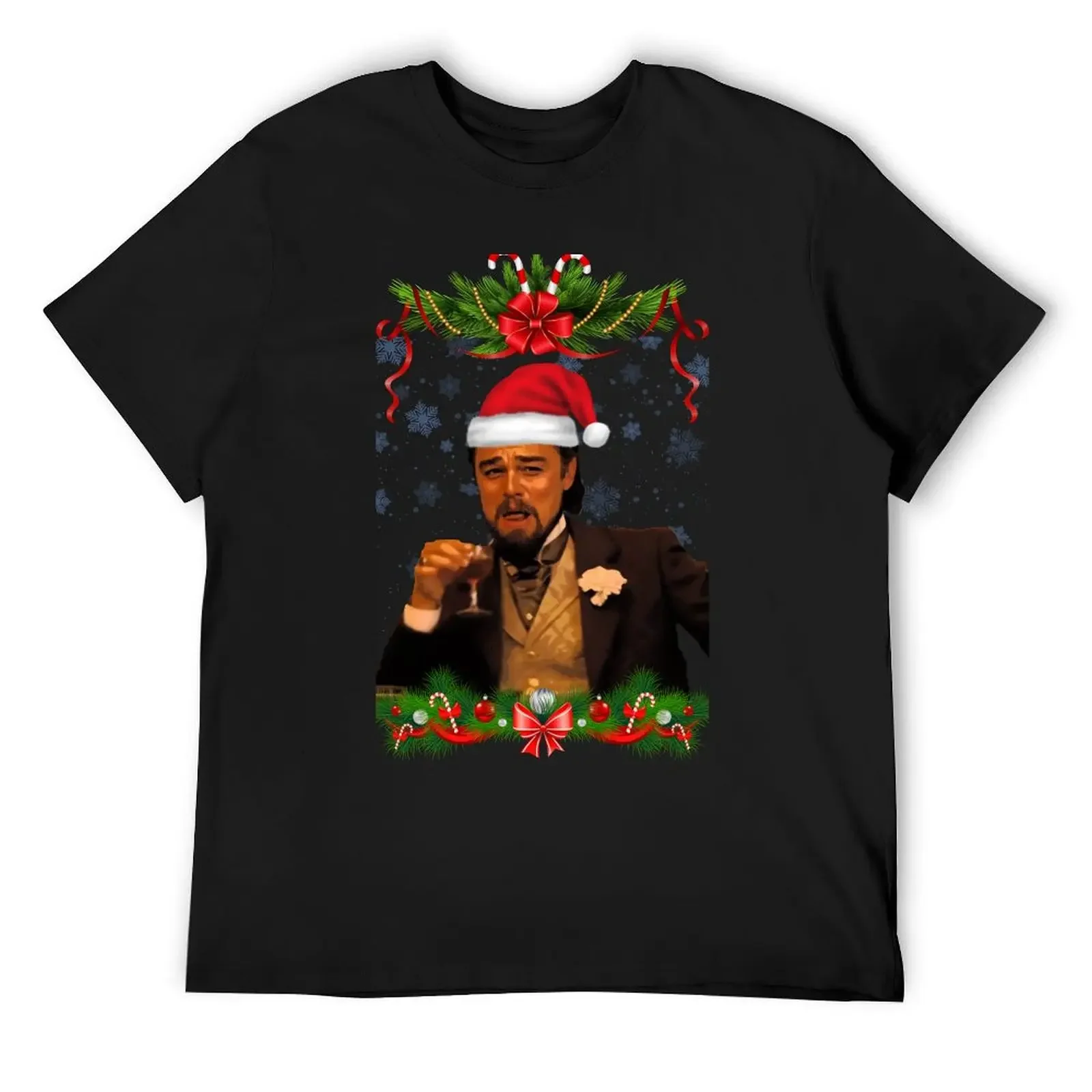 Leonardo Dicaprio laughing meme (Christmas edition) T-Shirt summer tops graphics men workout shirt