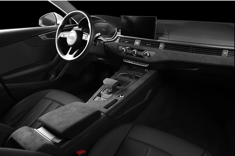 Für LHD Audi A4L B9 Limousine A4 Allroad Avant S4 A5 S5 2017 2018 2019 2020 2021 2022 2023 2024 Wildleder Leder Overlays Innen Trim – Detail 1