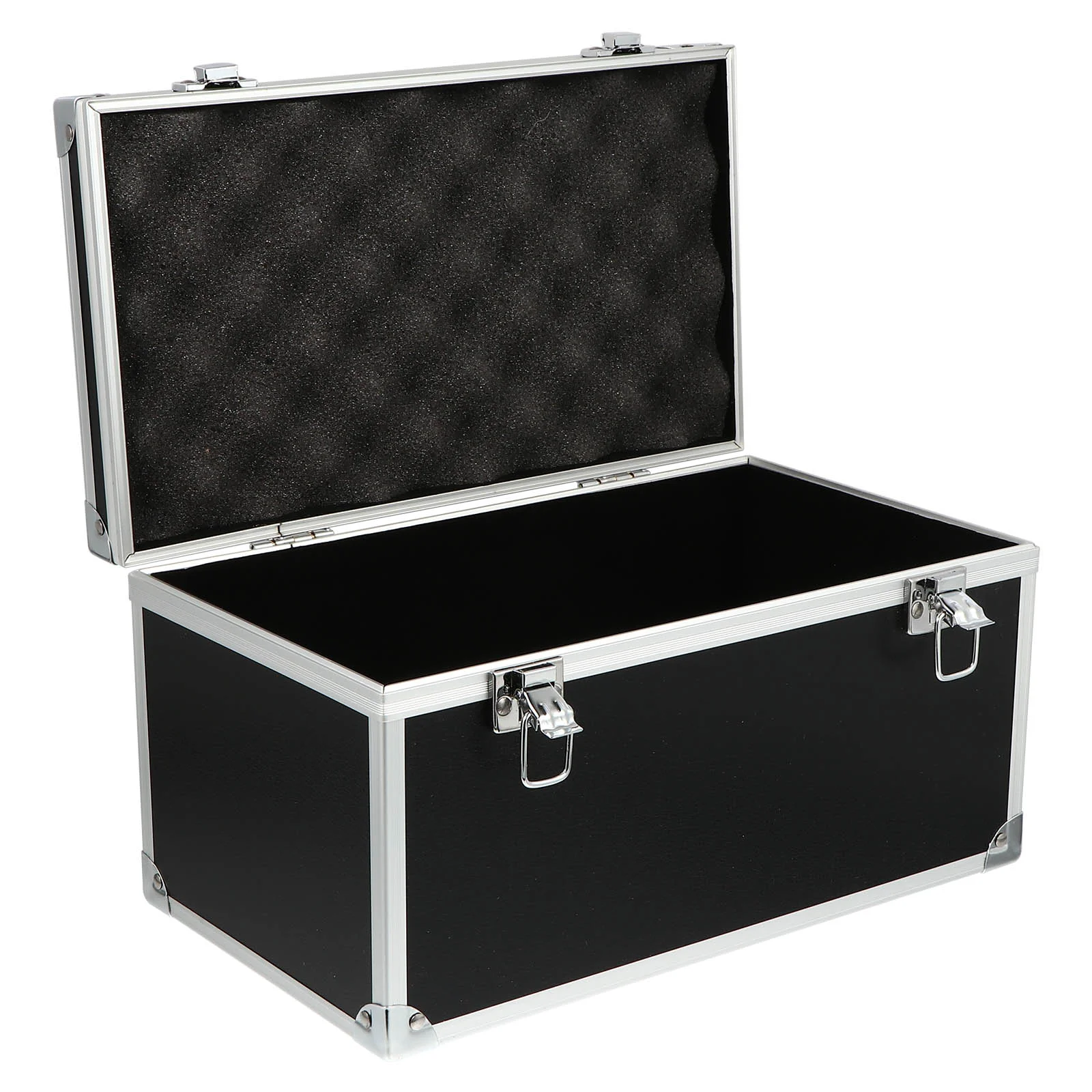 Caja de herramientas, contenedor de instrumentos de almacenamiento multifunción, botones naranjas, adorno de aluminio portátil, transporte