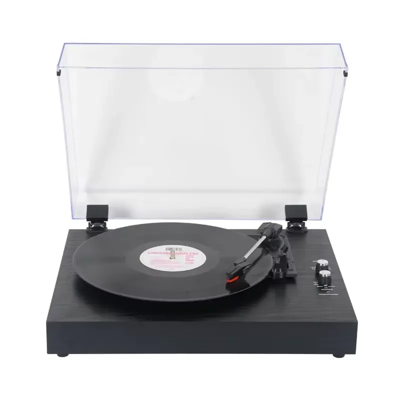 High Fidelity One Piece Vinyl Record Player Turntable with Non Slip Base and Ruby Stylus for Home Music Listening Long Play