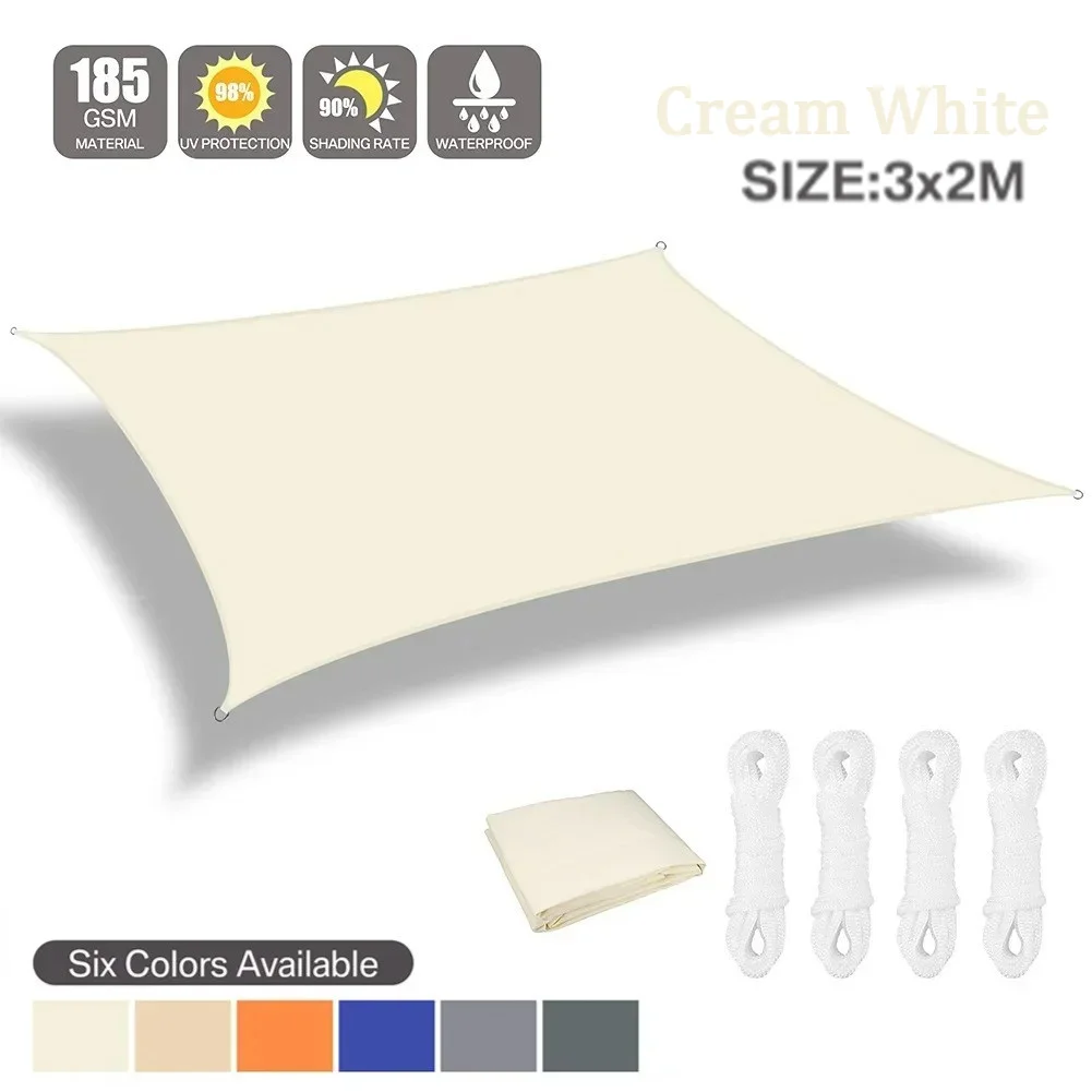 Zonnescherm Zeil 6m/5m/4M/3m/2M Driehoek Rechthoek UV Blok Zonnescherm Doek Luifel voor Tuin Dek Patio Achtertuin Gazon Tuin Buiten