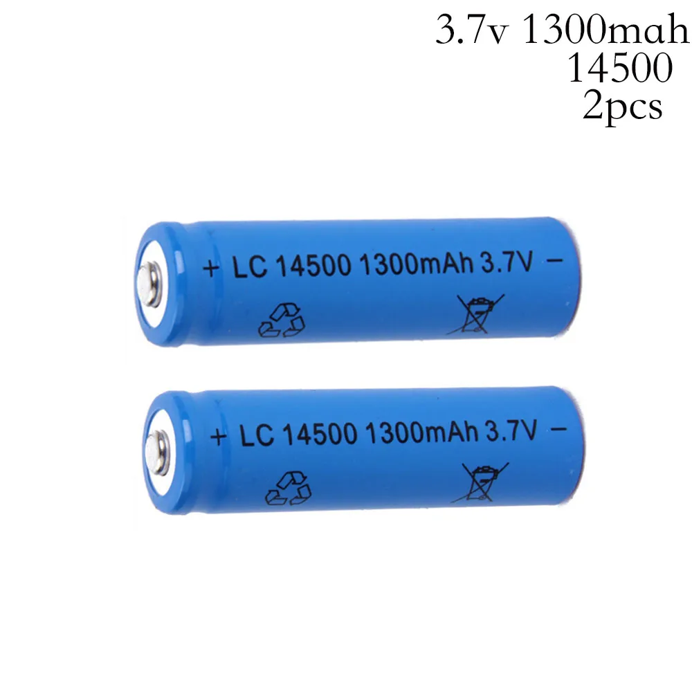 Najwyższa jakość 14500 bateria 3.7V 1300mAh akumulator litowo-jonowy do latarki Led batery litio bateria najnowszy 2 sztuk/partia