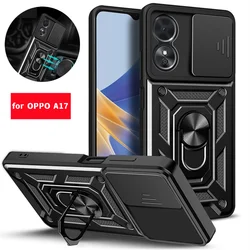 For Oppo A17 Case Shockproof Armor Magnetic Car Holder Ring Phone Cases for Oppo A17 2022 A 17 4G OPPOA17 CPH2477 Back Cover