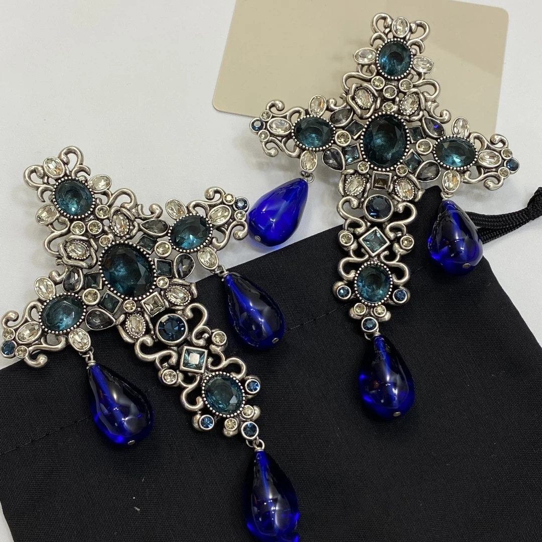 2026 New Europe America Gorgeous Crystal Pendant Earrings Necklace Women Top Quality Luxury Jewelry Party Accessories