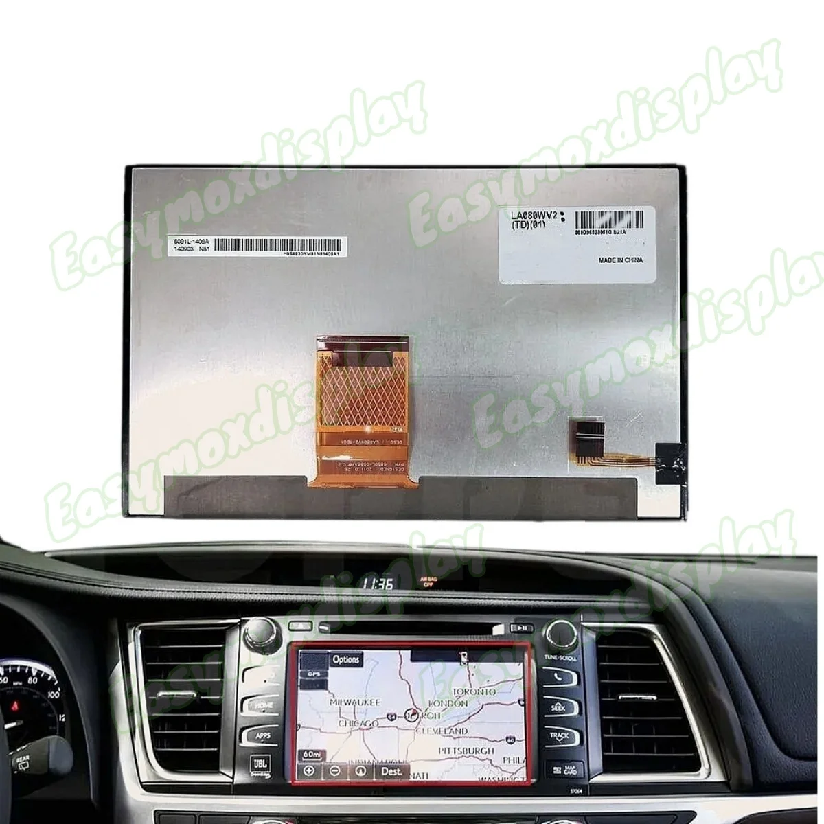 LA080WV2-TD01 8 Inch LCD Display Screen for Toyota Avensis Sat Nav Radio Navigation GPS