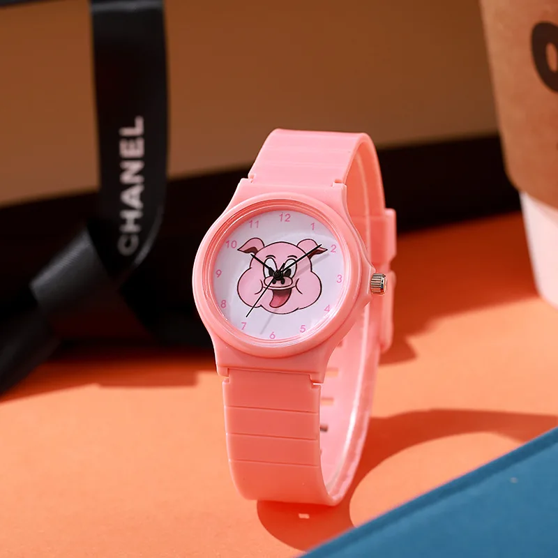 UTHAI Children Watch Girl Cute Pink Piggy Cartoon Student Wristwatch Women Fashion Quartz Clock Watches gift