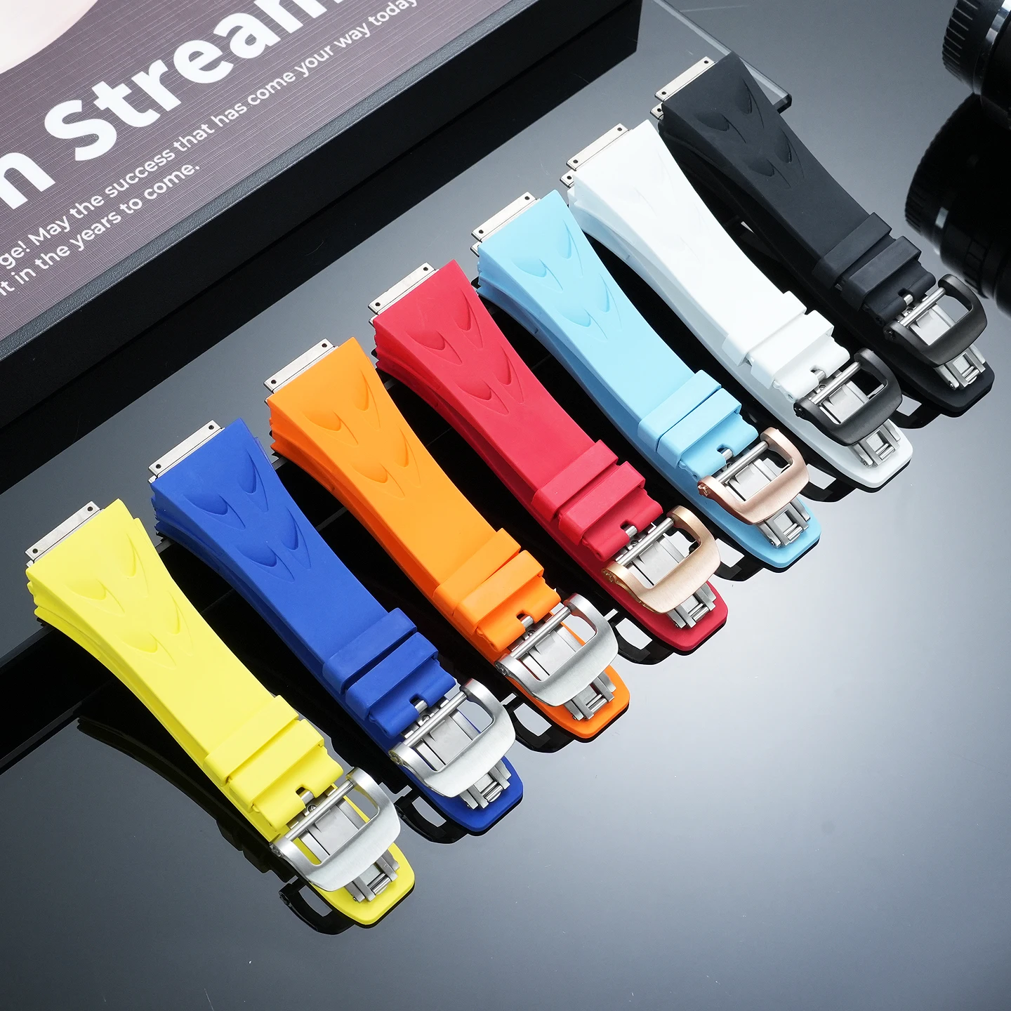 FKM Fluorocarbon Rubber Sport Water-Resistant Watch Straps Specifically Designed for Richard Mille RM11-03, RM011, RM65-01