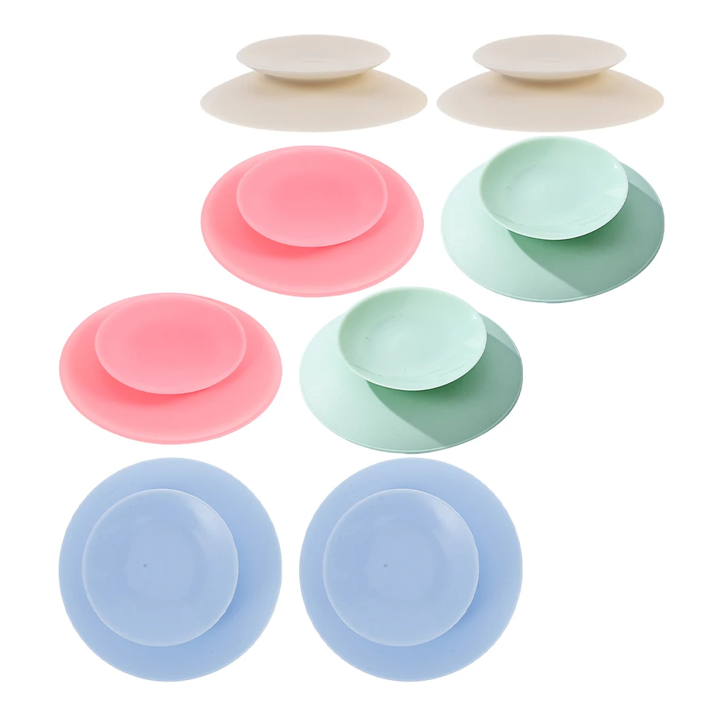 

8pcs Double Sided Silicone Suction Padsnon-Slip Bowl Holder Tableware Accessories Elderly Microwave Safe Toddler Sucker