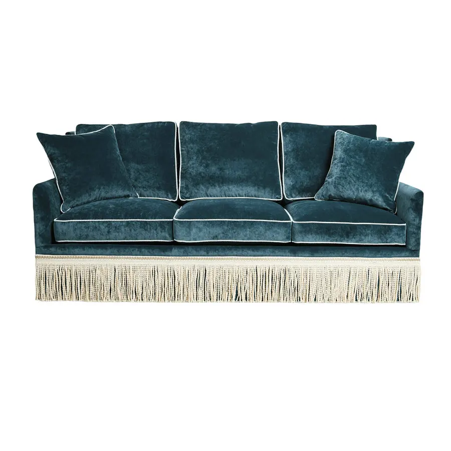 ⁕s Hollywood -style Wedding Velvet Tassel Sofa with Fringe Trim Decor Tassels and Fringes Hotel Couch and Sofas for Bedroom