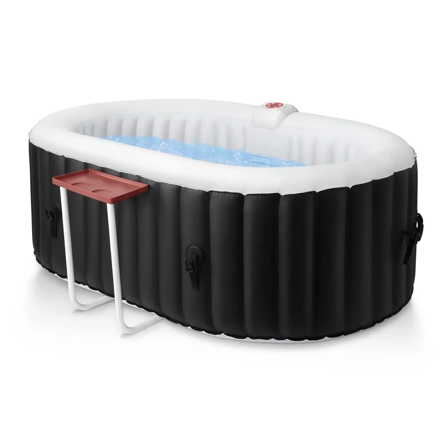 HOT Hot Tub Inflatable Portable Oval Spa 2 Person Hot Tub with 90 Bubble Jets, Cover, Filter Cartridges, Pump, Black