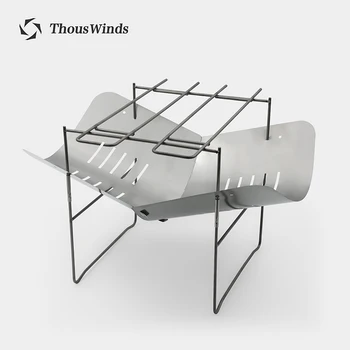 Thous Winds 휴대용 미니 캠핑 우드 스토브, 초경량 티타늄 스토브, 캠프파이어 야외 하이킹 배낭 화로 캠핑 용품