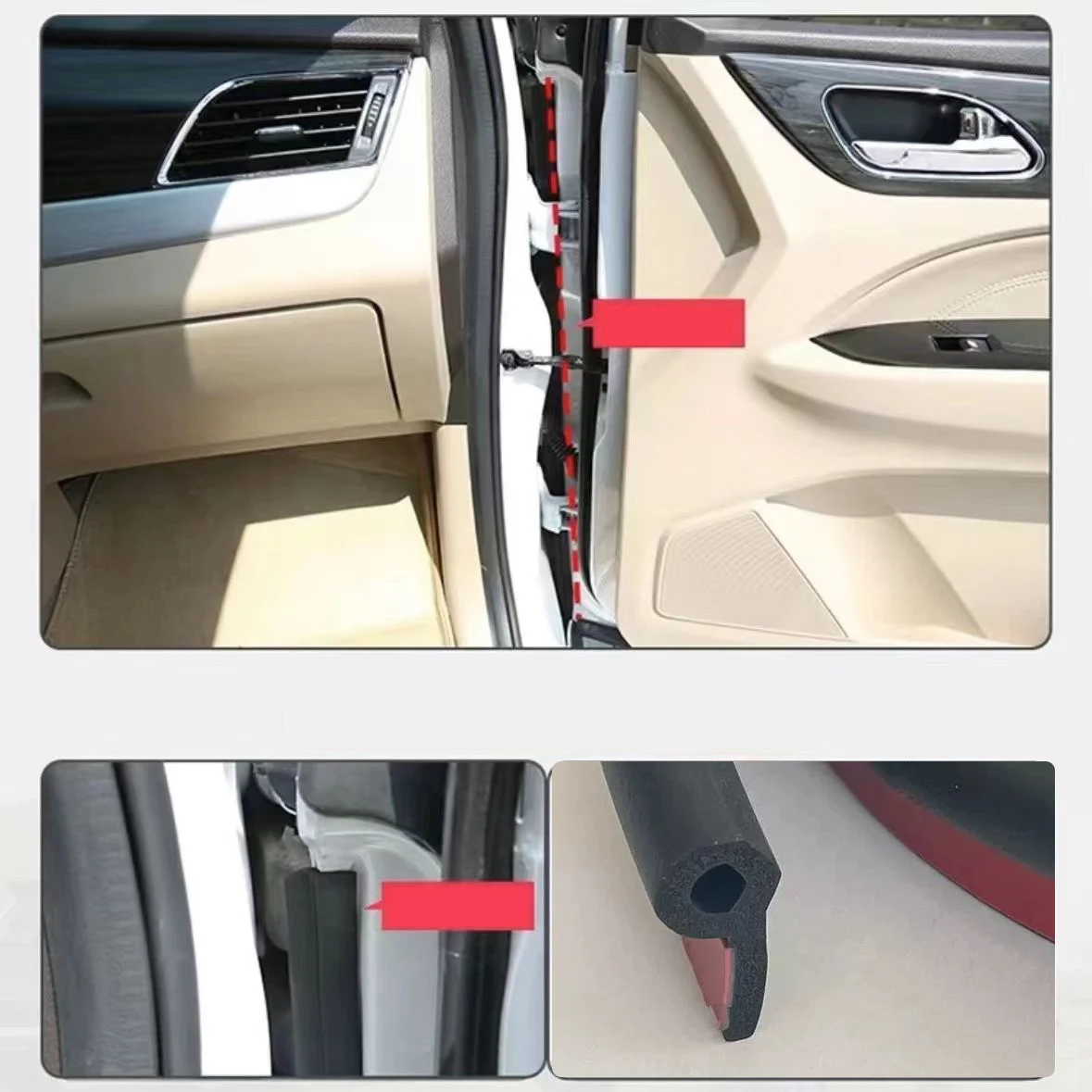 المطاط سيارة عمود ختم الشريط عزل الصوت مقاوم للماء الغبار الختم لملحقات باب السيارة