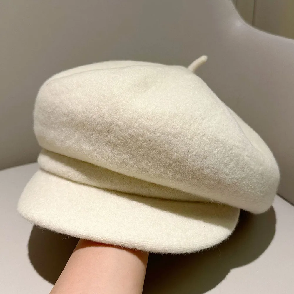 Women Wool Cap Warm Casquette Winter Hats Fashion Visor Hat Newsboy Cap Ladies Hat