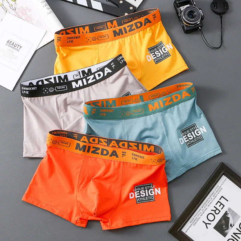 4 pcs/lot New Brand DESIGN Boxer Men Underwear Cotton Bermuda Ropa Interior Mens Boxers Cuecas Masculinas Man Calzoncillos