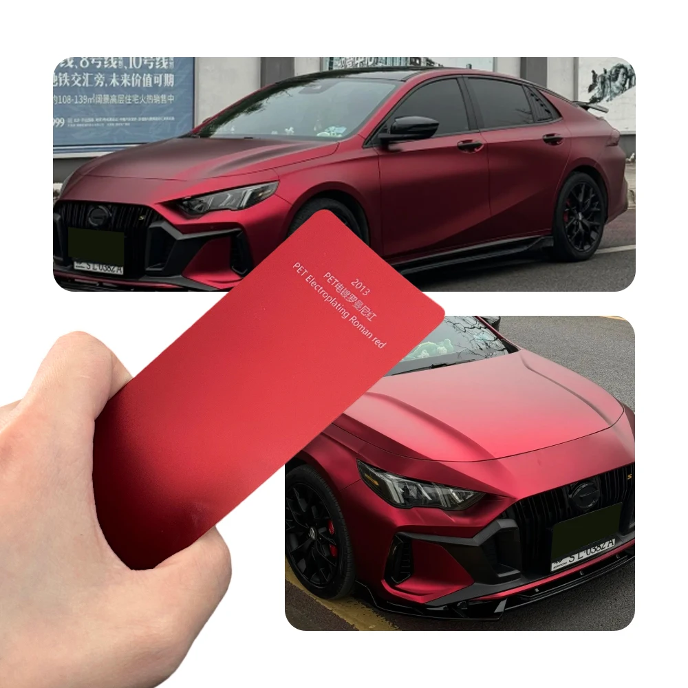 Matte Metallic Romanee Red Car Wrap Vinyl Film Air Release Anti-Scratch Bubble Free Full Body Car Sticker