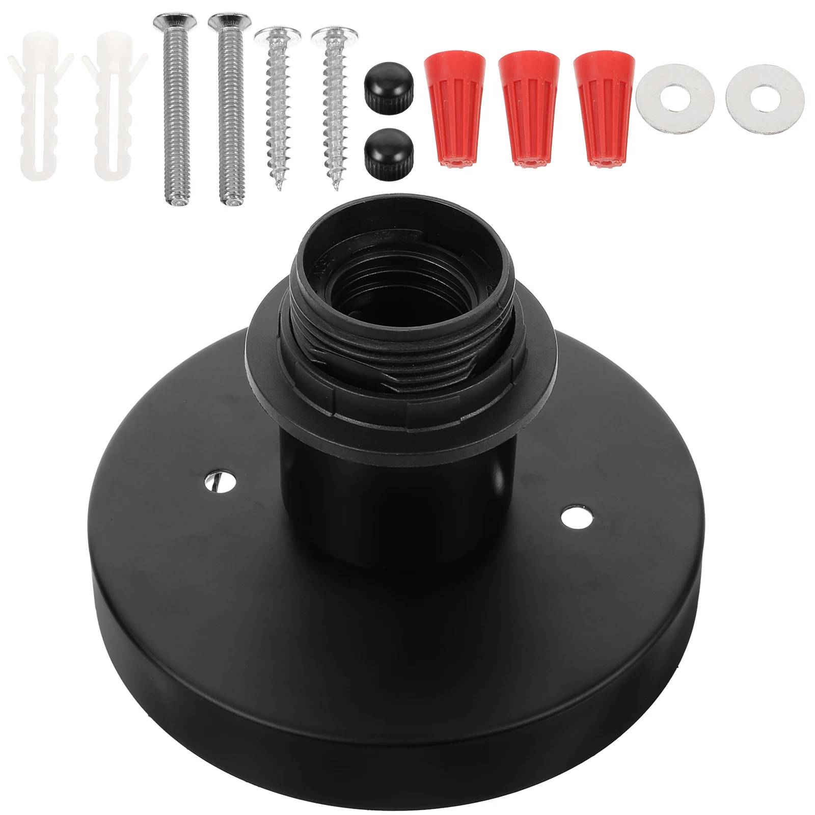

1pcs Black Ring Screw Base E26 E26 Light Bulb Sockets Socket Metal Light Socket Bulb Accessories DIY Lamps Parts Fixtures