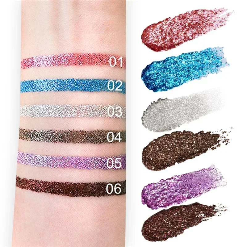 Heallor Glitter Matte Kleurrijke Vloeibare Eyeliner Langdurig Waterdicht Niet-vlekkend voor vakantiefeesten Make-up Gereedschap Cosmetica 12