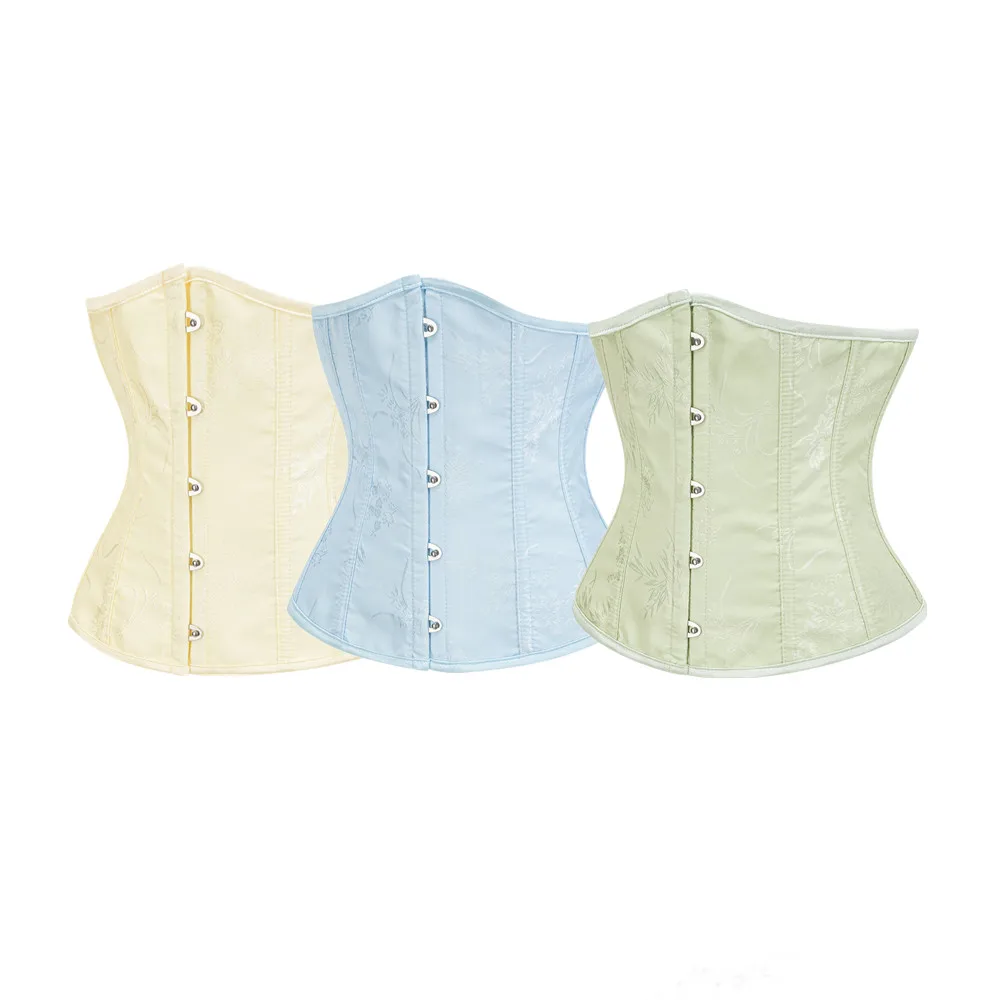 

Женские жаккардовые корсеты под грудью в стиле ретро, готический корсет для похудения, тренажер для талии, корсет с 5 пуговицами, пояс
