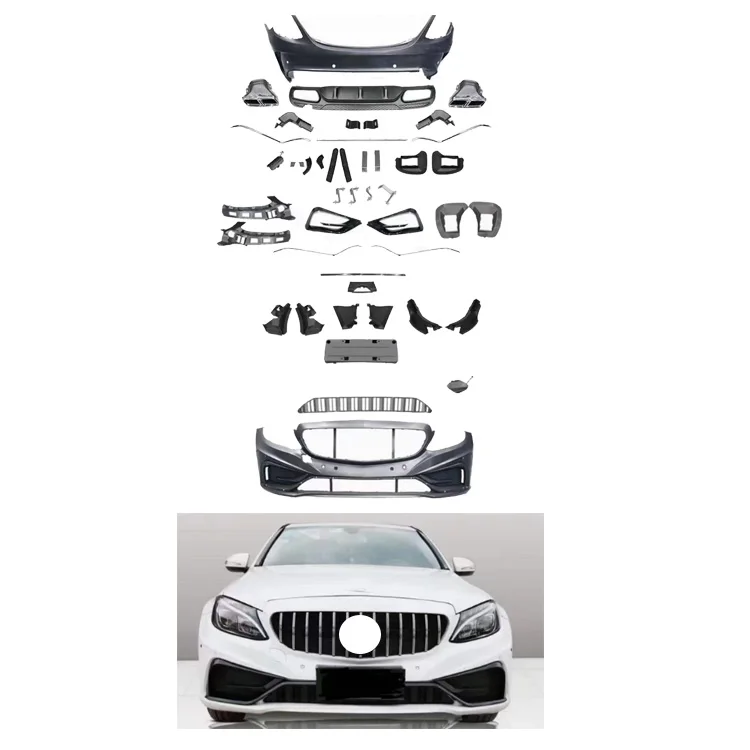

Высококачественное обновление Damei до Bodykit в стиле Carlson, комплекты переднего и заднего бампера для класса C W205 2015-2018