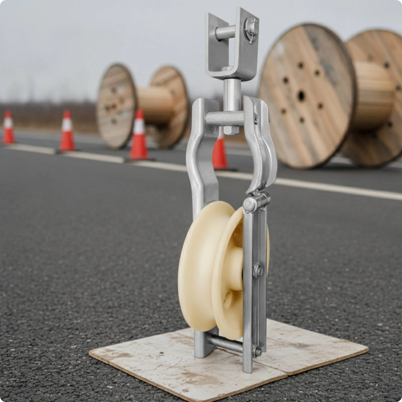 Pulley Assembly Heavy-Duty Pulley with Mounting Frame Tool Rigid for Construction, Workshop