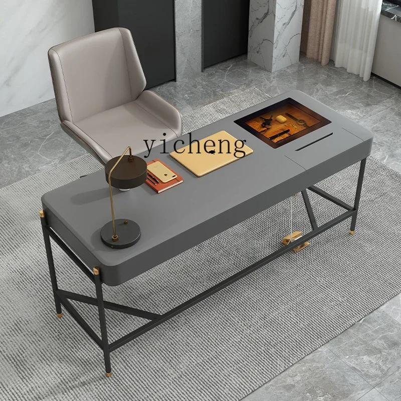 desk tempered glass countertop modern simple home writing desk office computer desk