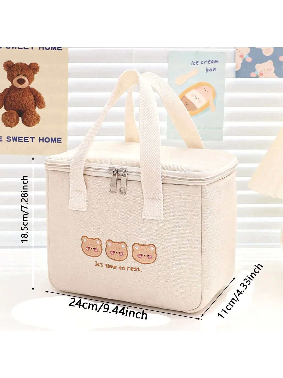 1PC -Handheld Insulated Bags Students Bring Your Own Box Lunch Bags Office Lunch Bags Thickened Tote Bags