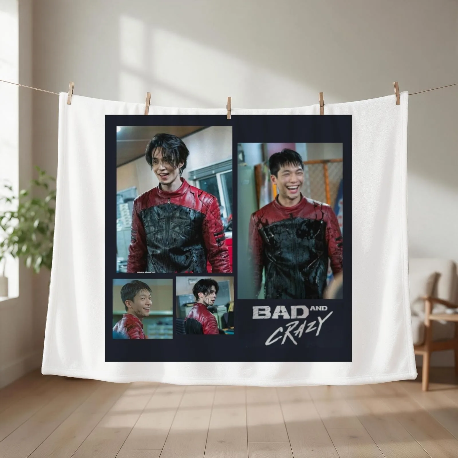 Bad and Crazy Throw Blanket couch cozy soft plush fuzzy picnic outdoor blanket