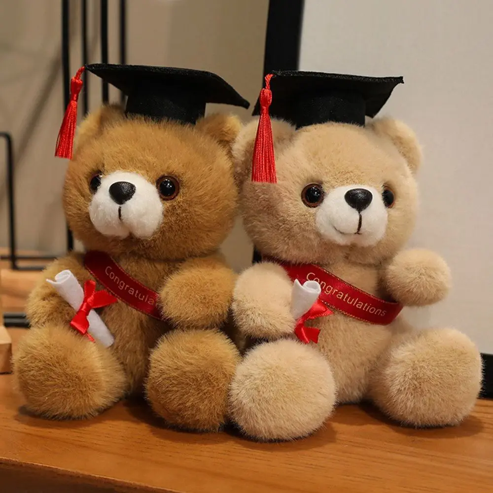 

18cm Creative Soft Doctor Bear Plush Toy Cute DIY Graduation Bear Doll Flowers Accessorie Cartoon Graduation Gift Graduation