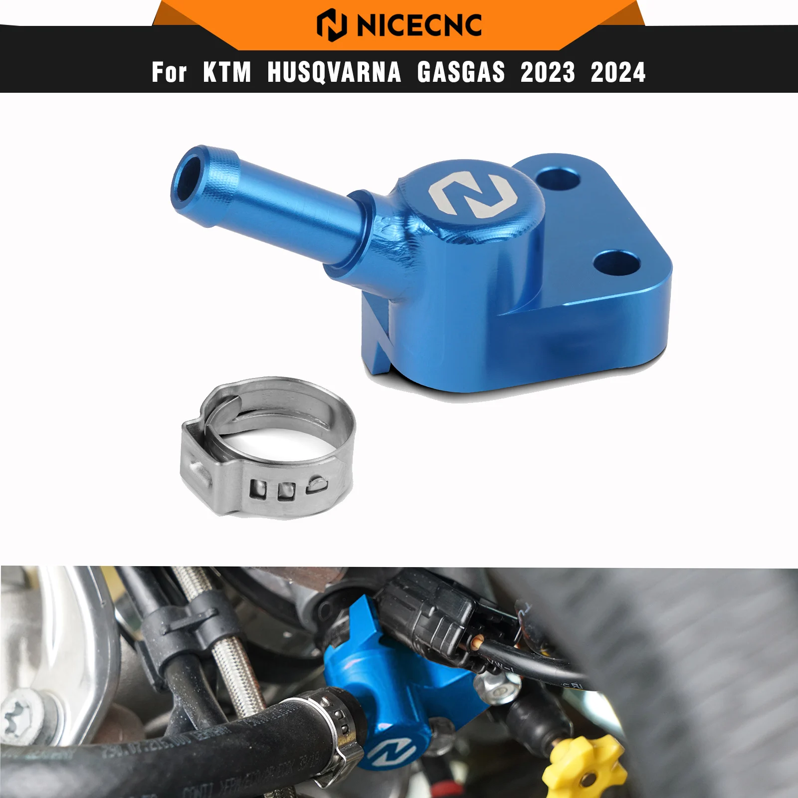 NICECNC Aluminum Alloy Fuel Rail For Husqvarna FE350 FE450 FE501 FE250 FX350 FX450 FS450 2017-2025 FC250 FC350 FC450 2016-2025