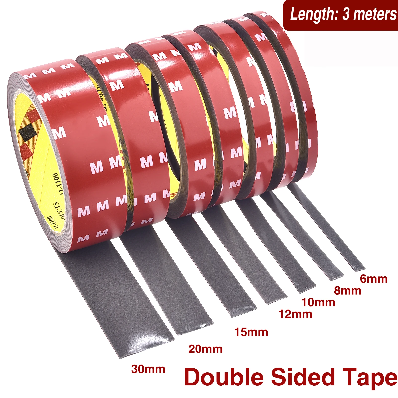 3 Meter extra starkes doppelseitiges Klebeband, 0,8 mm dick, für die Automobilindustrie, spezielles Klebeband zur Montagebefestigung mit hoher Viskosität