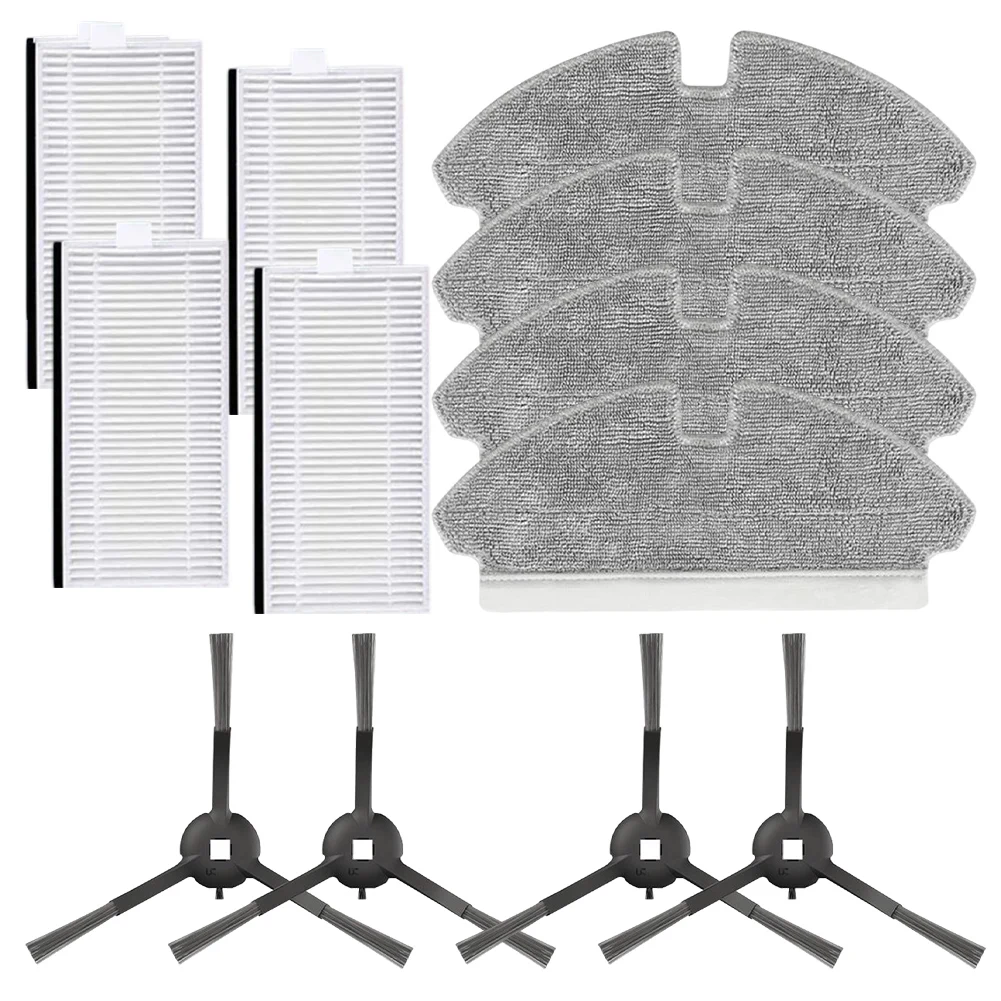 High Performance Replacement Parts Set for Mova M1 & For Trouver M1 Vacuum Features Filters Mop Cloths and Side Brushes