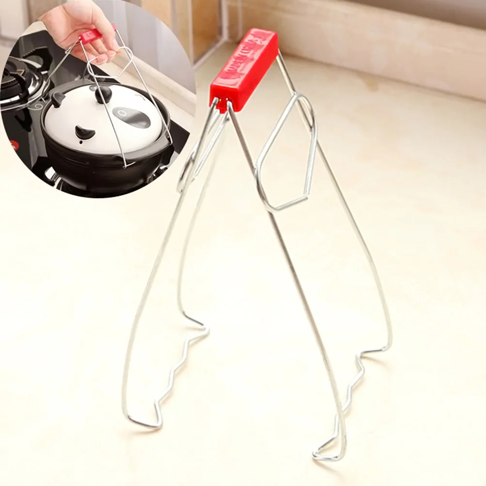 

Stainless Steel Anti-Hot Kitchen Plate Gripper Dish Clamp Tongs Hot Pot Holder Microwave Oven Tool Rustproof