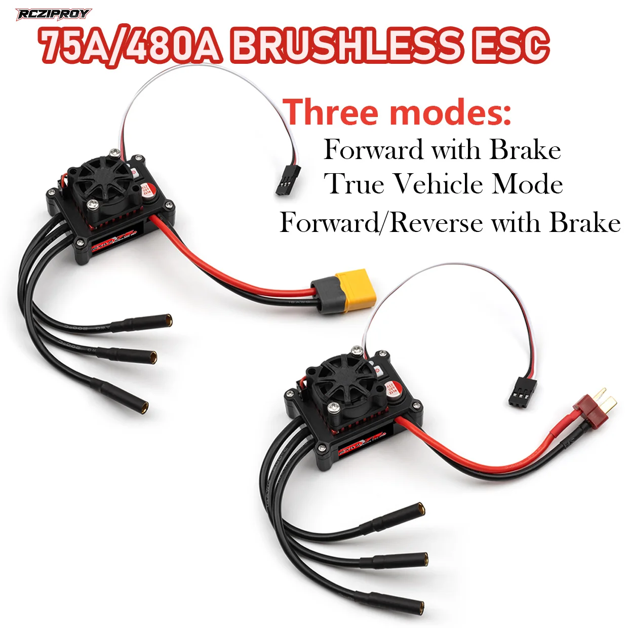 

RC 75A/480A brushless Waterproof ESC for 540/3650/3670 motors, for 1/10 1/8 RC Car/Boat Arrma, Traxxas Tamiya Axial SCX10 D90