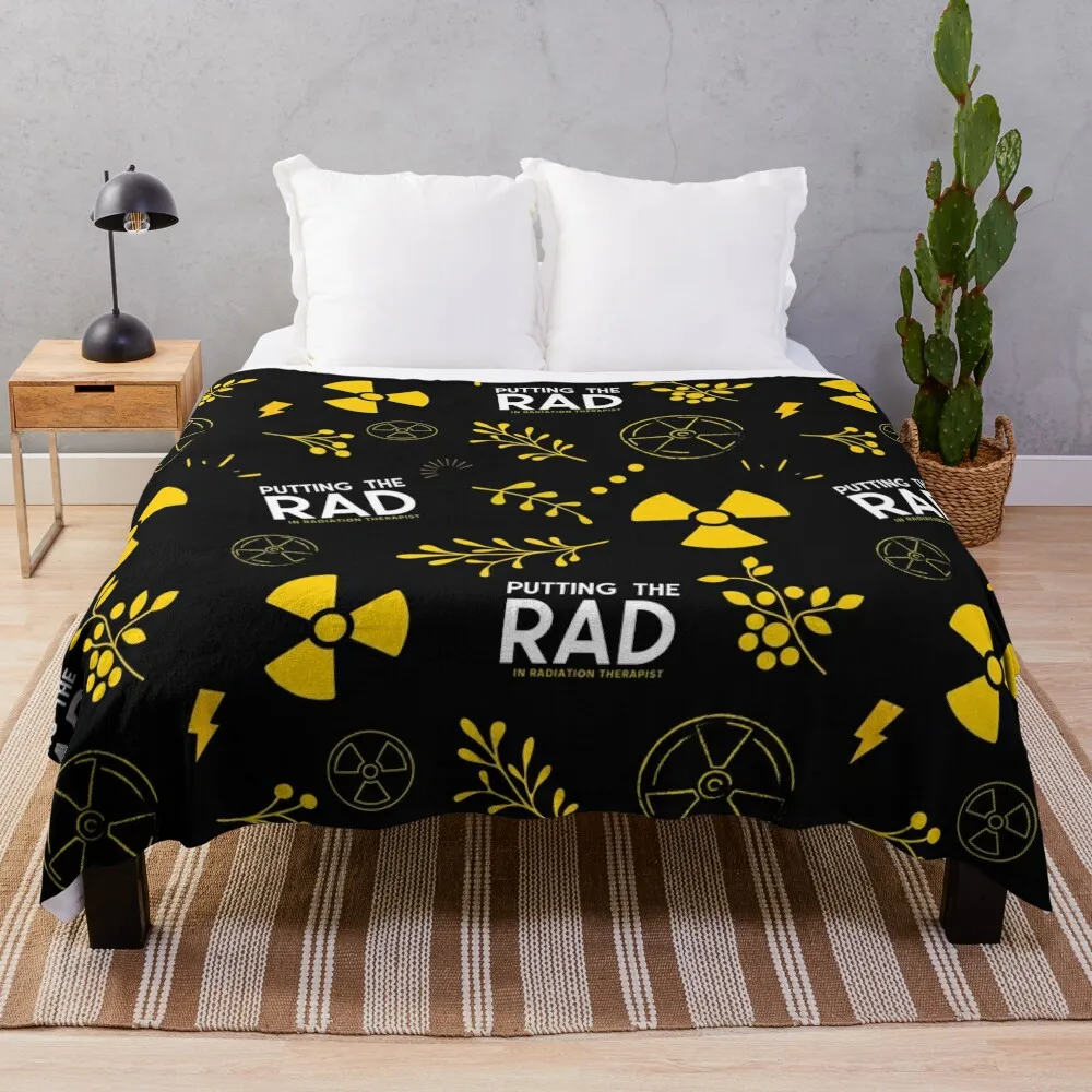 Putting The RAD In Radiation Therapist Throw Blanket Flannel Fabric Polar Luxury Brand Bed covers Blankets