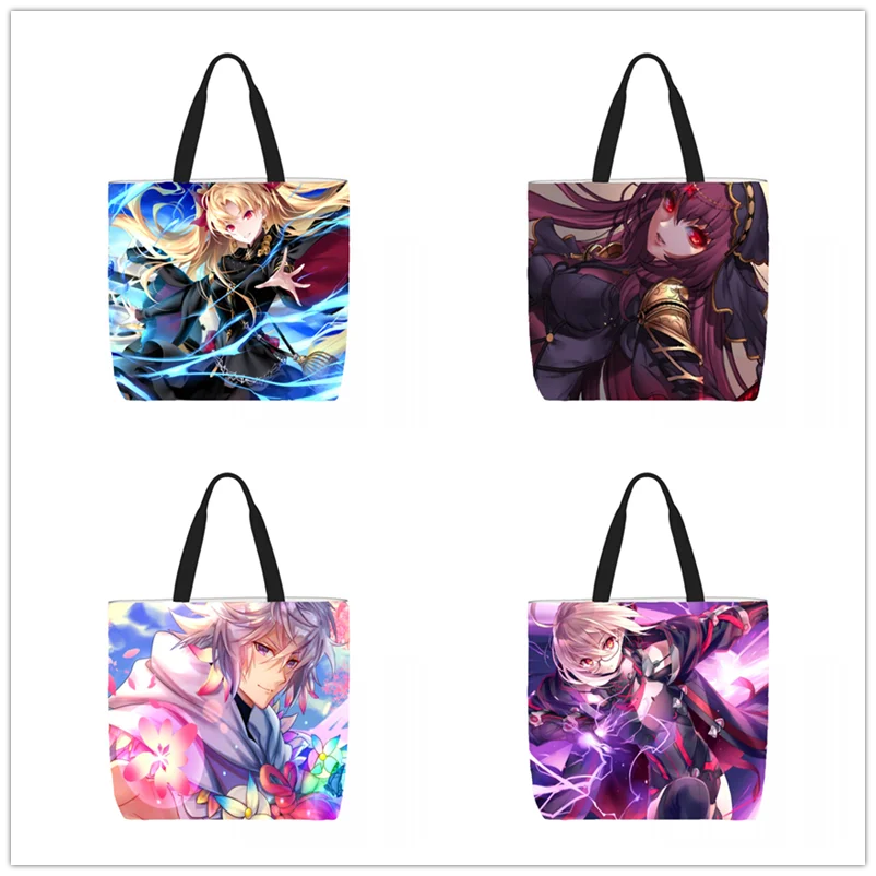 Fate Grand Order Handbag Printed Travel Shoulder Bag Large Capacity Women's Shopping Bags Strap Casual Fashion Canvas Strap