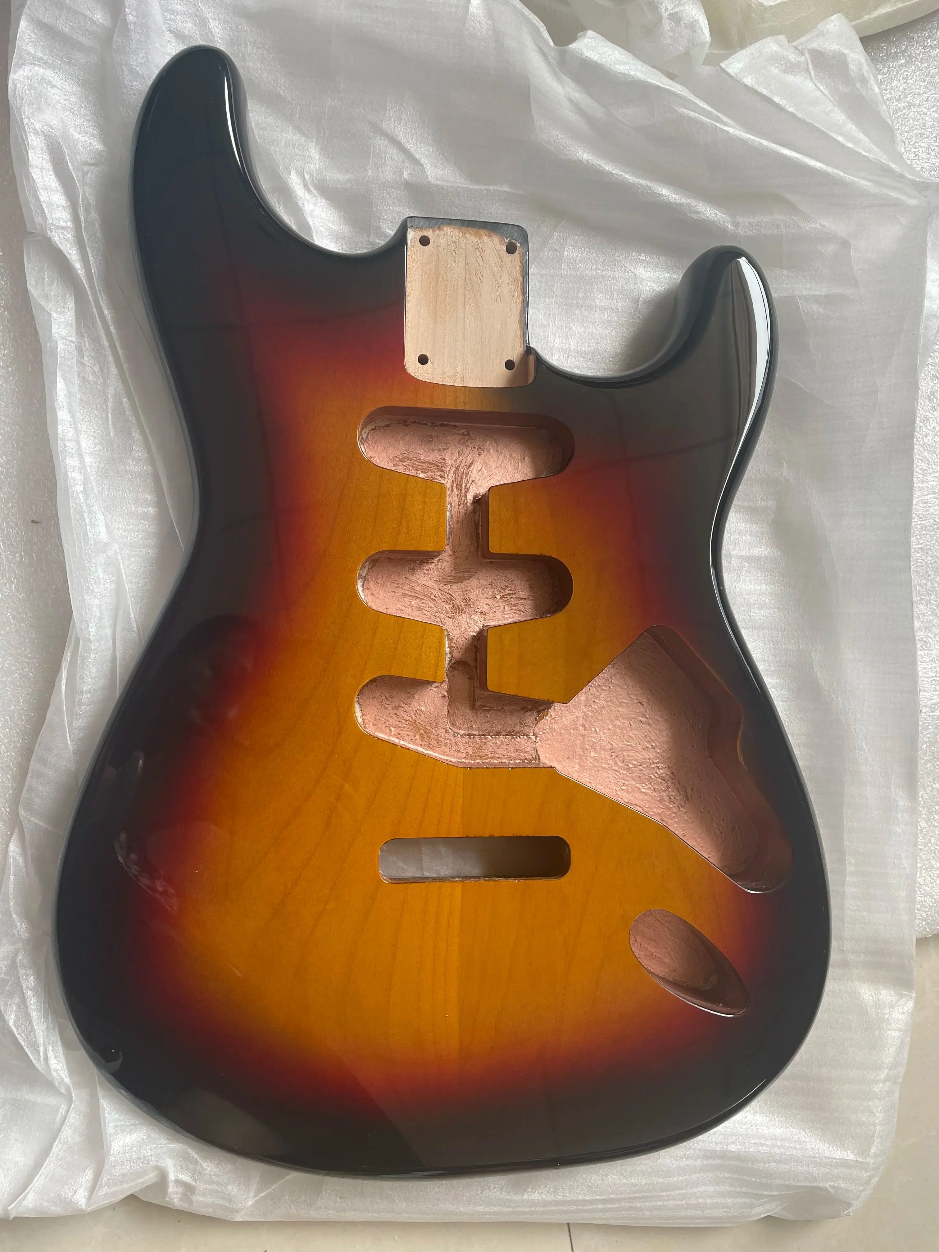 Vintage Sunset Alder Wood Guitar Body,2-1 Piece Unfinished High Gloss Finished for SSS Guitar Kits, Building Parts, High Quality