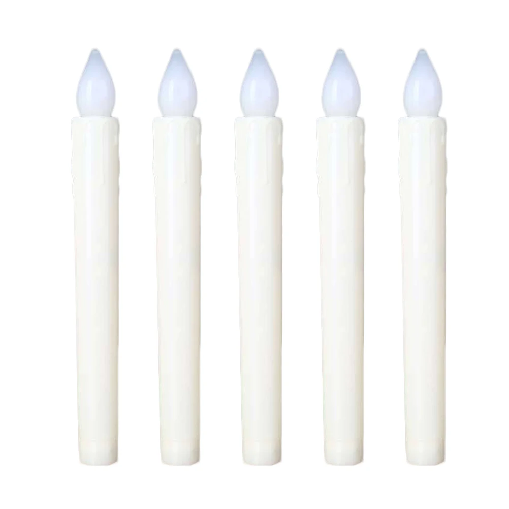 Luz electrónica Led con Control remoto, Material Abs sin llama, varilla larga alimentada para decoración del hogar, 5 uds.