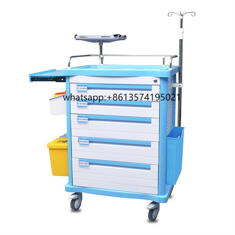 

Medical Cart Durable ABS Emergency Trolley Modern Design First Aid Trolley for Clinics & Hospitals Direct From Manufacturer